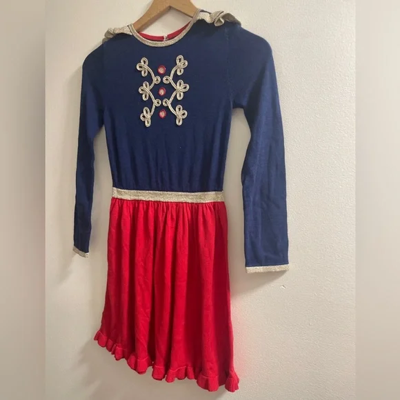 NWT Mini Boden Navy and Red Embroidered Dress